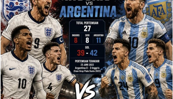 Inggris Lebih Unggul dari Argentina, Berikut Rekam Jejak Rivalitas di Panggung Dunia