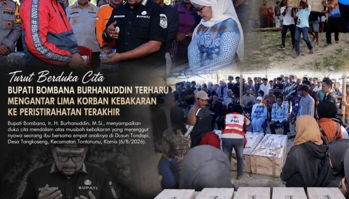 Bupati Bombana Didampingi Istri Mengantar Lima Korban Kebakaran ke Peristirahatan Terakhir